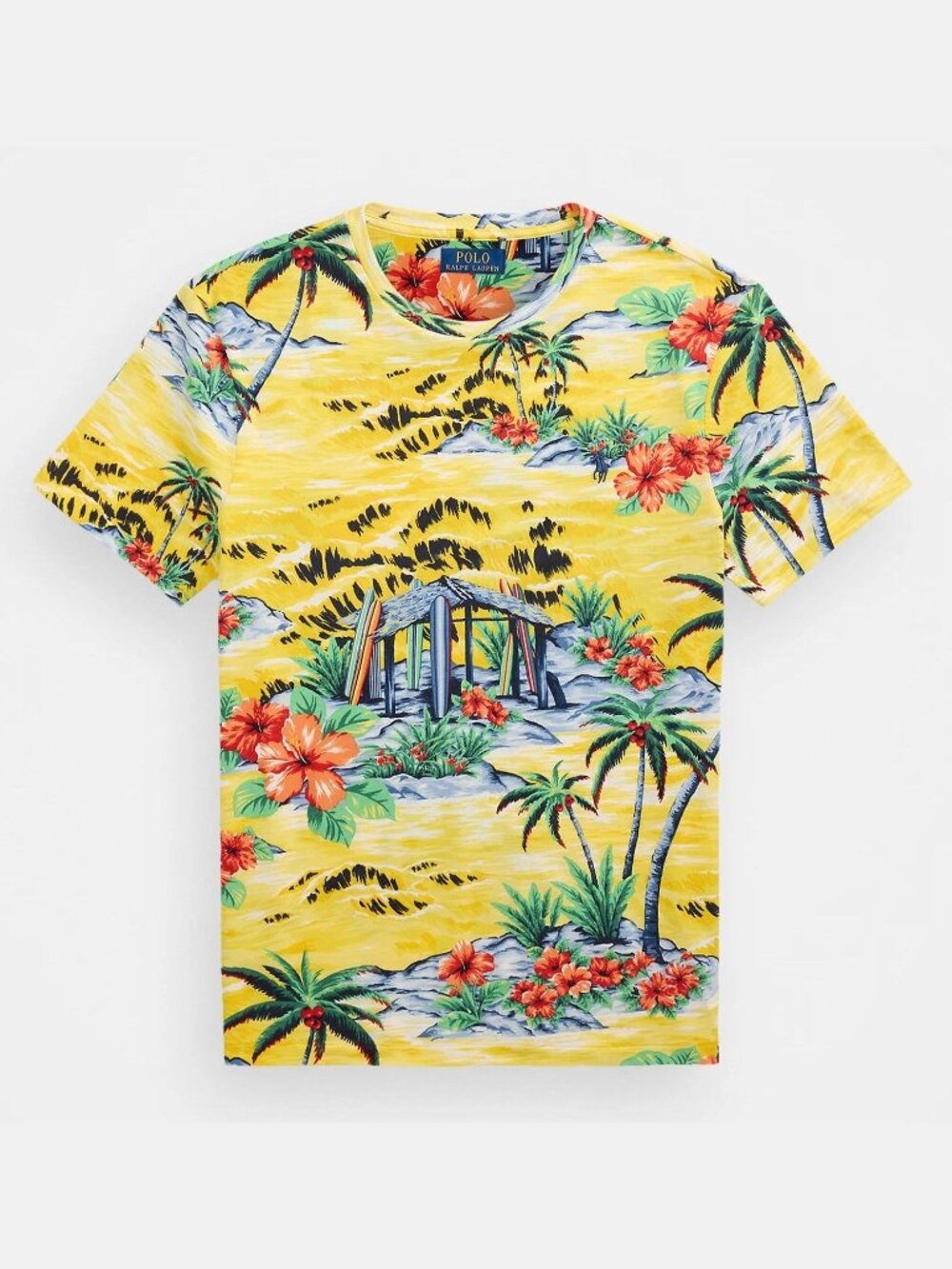NWT Polo Ralph Lauren Custom Slim Fit Short Sleeve Tropical Beach Print T Shirt